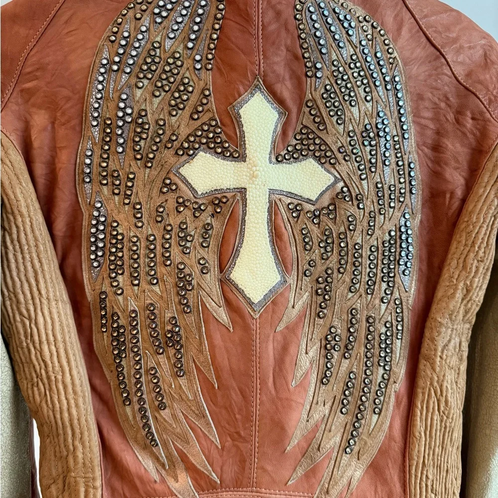 Corral stingray and lamb skin Leather Jacket rare masterpiece - Picture 5 of 16